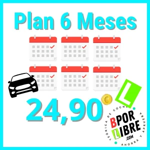 Plan 6 meses curso teórico online carnet de coche B con acceso ilimitado